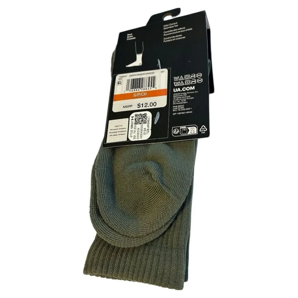Under Armour Unisex-Adult Tactical Boot Socks, (351) green, Small, new